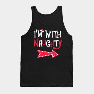 I'm With Naughty Christmas Couple Tank Top